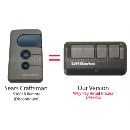 Sears Craftsman 139.53681B Compatible 3 Button Visor Remote Blue Button 